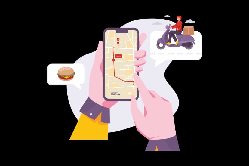 Food delivery mobile application interface